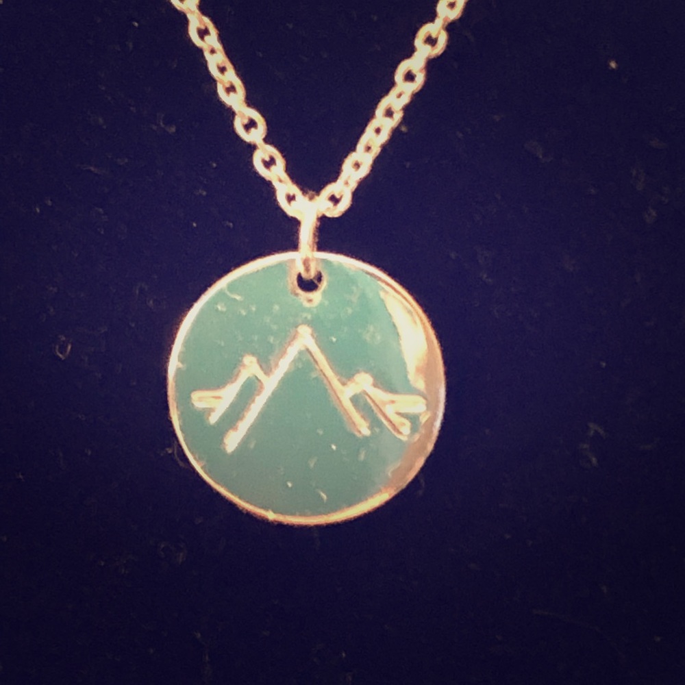 Penny and Grace mountain stamped necklace